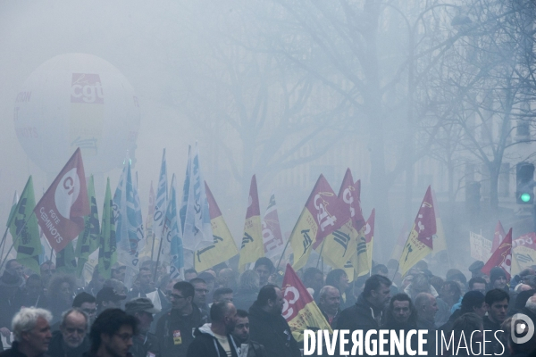 Manifestation des cheminots à Paris