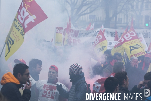 Manifestation des cheminots à Paris