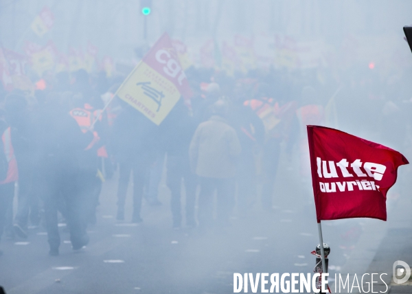 Manifestation des cheminots à Paris