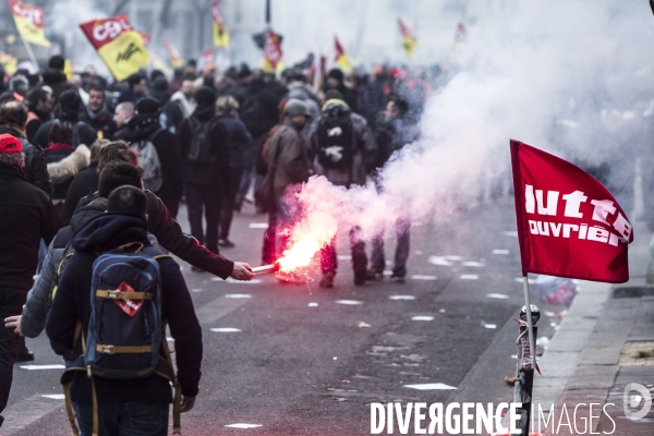 Manifestation des cheminots à Paris