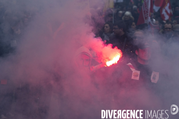 Manifestation des cheminots à Paris