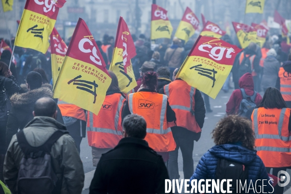 Manifestation des cheminots à Paris