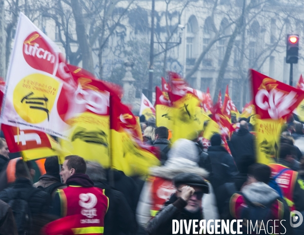 Manifestation des cheminots à Paris