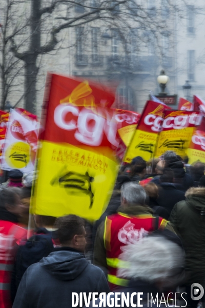 Manifestation des cheminots à Paris