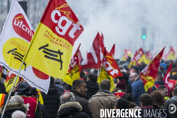 Manifestation des cheminots à Paris