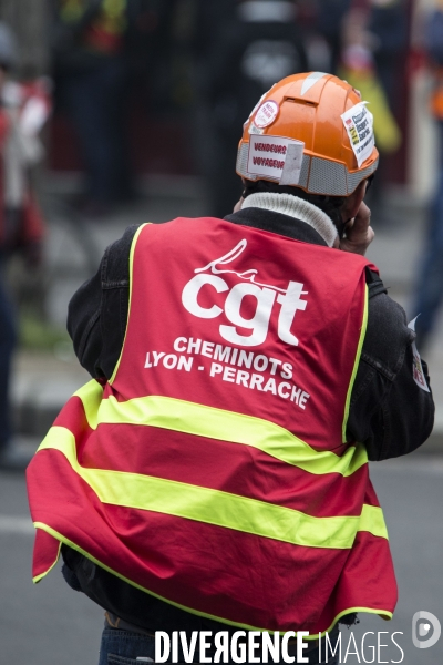 Manifestation des cheminots à Paris