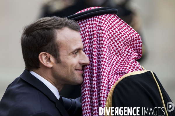 Emmanuel MACRON reçoit Mohammed Bin SALMAN, prince héritier d Arabie Saoudite.