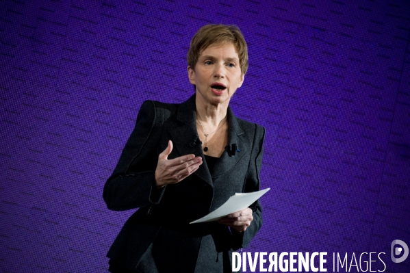 Laurence Parisot a dévoilé le programme de campagne du MEDEF, Paris, 14/02/2012