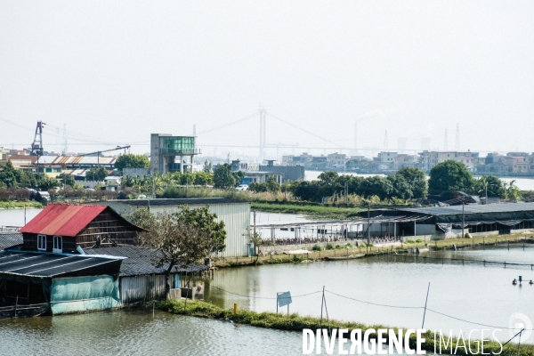 Estuaire de la rivière des Perles (Zhujiang), Chine - Illustration