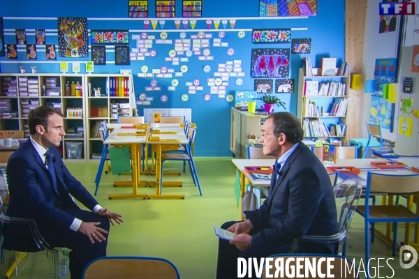 Emmanuel Macron interviewé par J-P Pernaut sur TFI
