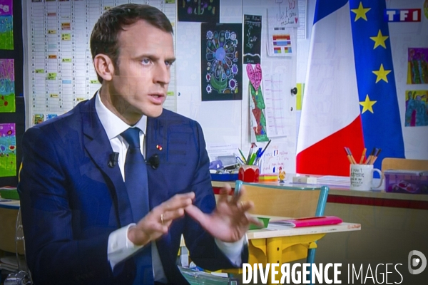 Emmanuel Macron interviewé par J-P Pernaut sur TFI