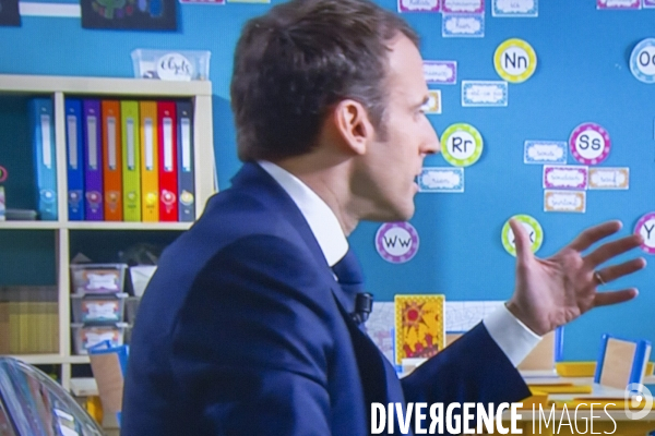 Emmanuel Macron interviewé par J-P Pernaut sur TFI