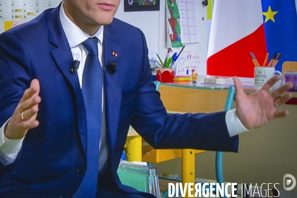 Emmanuel Macron interviewé par J-P Pernaut sur TFI