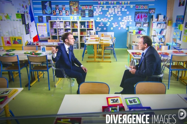 Emmanuel Macron interviewé par J-P Pernaut sur TFI