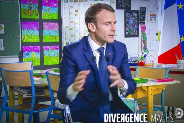 Emmanuel Macron interviewé par J-P Pernaut sur TFI