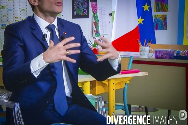 Emmanuel Macron interviewé par J-P Pernaut sur TFI