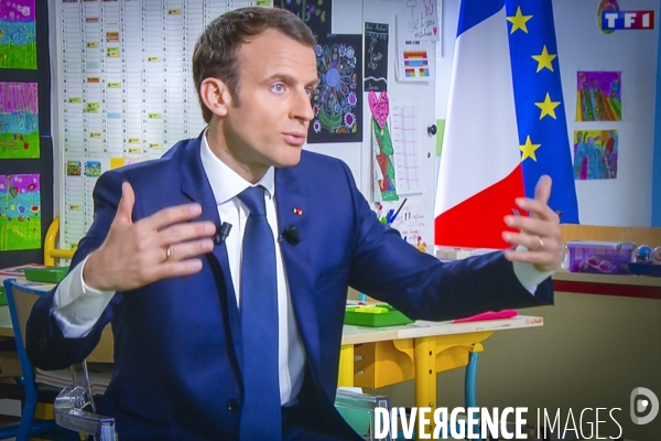 Emmanuel Macron interviewé par J-P Pernaut sur TFI