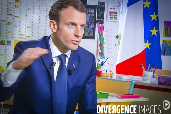 Emmanuel Macron interviewé par J-P Pernaut sur TFI