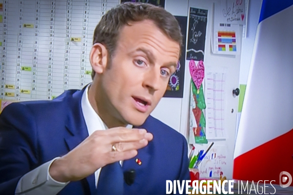 Emmanuel Macron interviewé par J-P Pernaut sur TFI