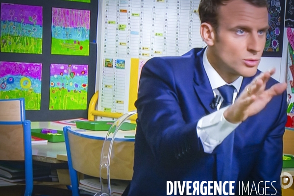 Emmanuel Macron interviewé par J-P Pernaut sur TFI