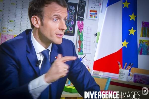 Emmanuel Macron interviewé par J-P Pernaut sur TFI