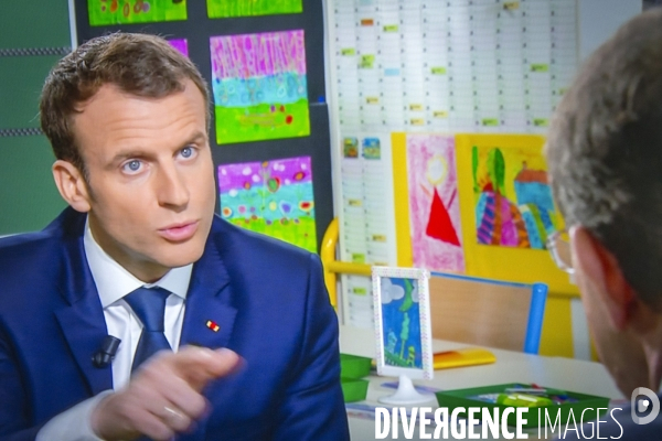 Emmanuel Macron interviewé par J-P Pernaut sur TFI