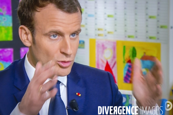 Emmanuel Macron interviewé par J-P Pernaut sur TFI