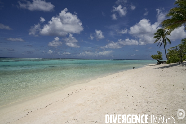 Plage de l atoll de Tetiaroa en Polynésie