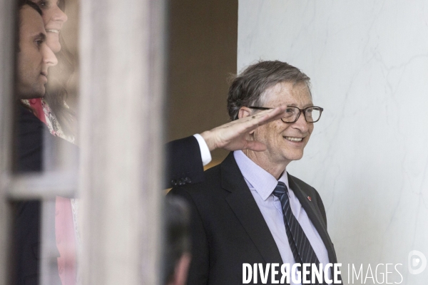 Emmanuel MACRON reçoit Melinda et Bill GATES à l Elysée.