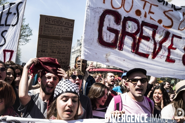 Grève à la SNCF, Manifestation interprofessionnelle.