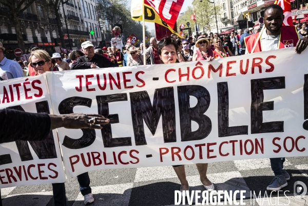 Grève à la SNCF, Manifestation interprofessionnelle.