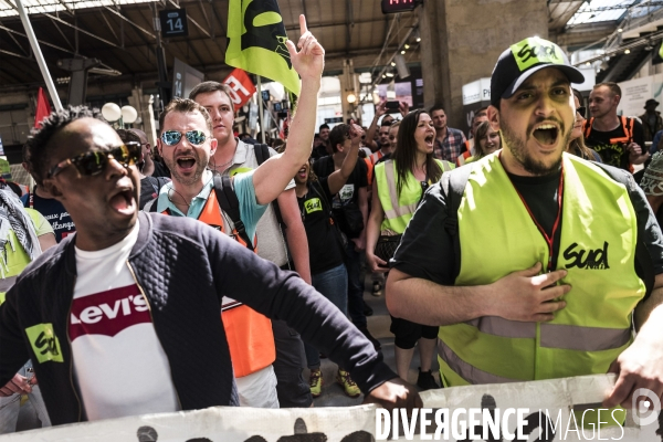 Grève à la SNCF, Manifestation interprofessionnelle.