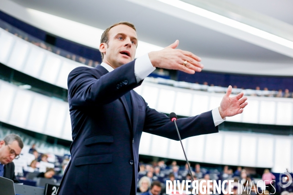 Emmanuel Macron au Parlement Européen de Strasbourg