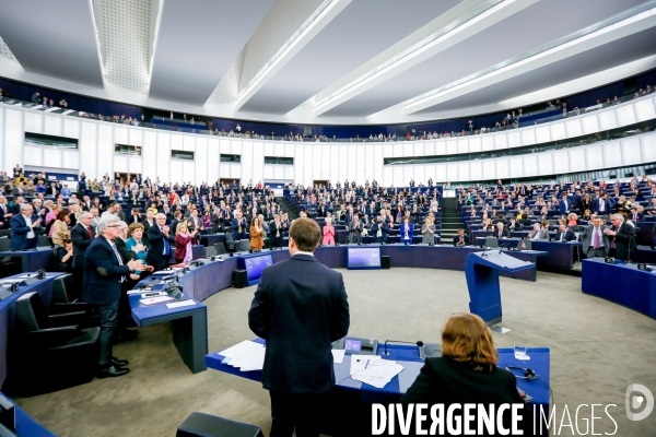 Emmanuel Macron au Parlement Européen de Strasbourg