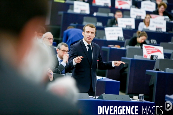 Emmanuel Macron au Parlement Européen de Strasbourg