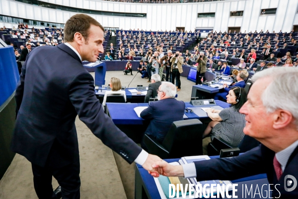 Emmanuel Macron au Parlement Européen de Strasbourg