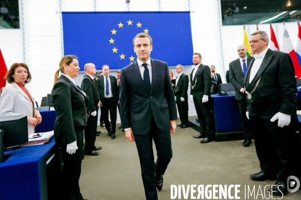 Emmanuel Macron au Parlement Européen de Strasbourg