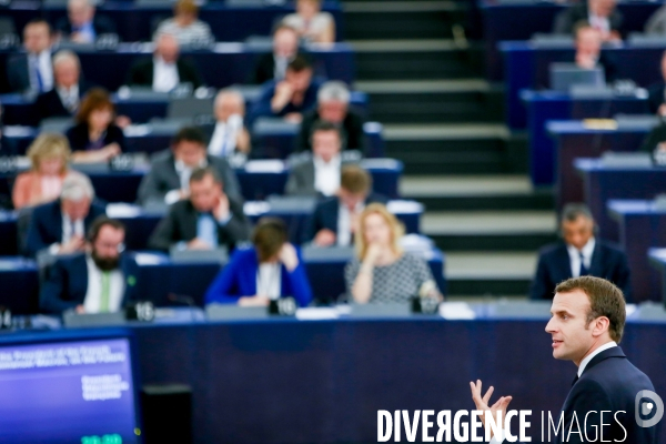 Emmanuel Macron au Parlement Européen de Strasbourg