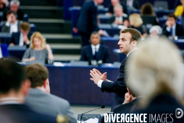 Emmanuel Macron au Parlement Européen de Strasbourg