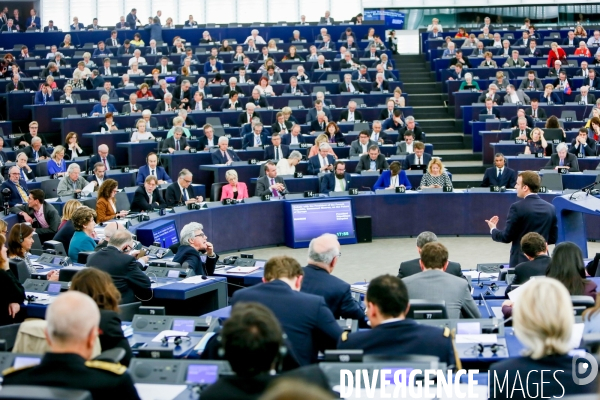 Emmanuel Macron au Parlement Européen de Strasbourg