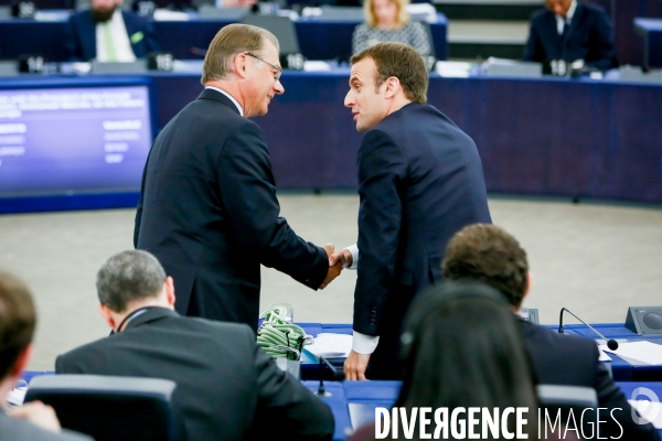 Emmanuel Macron au Parlement Européen de Strasbourg