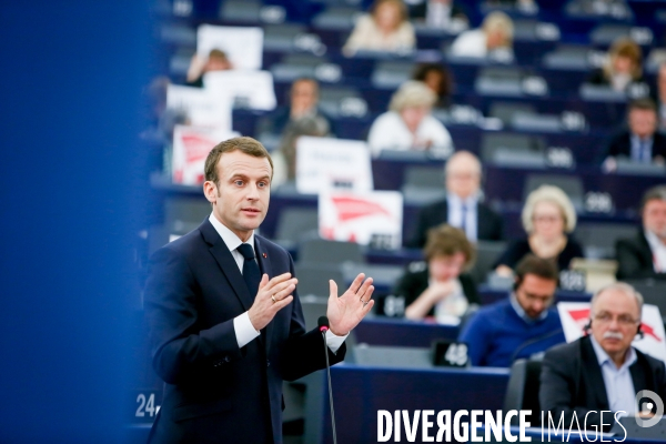 Emmanuel Macron au Parlement Européen de Strasbourg