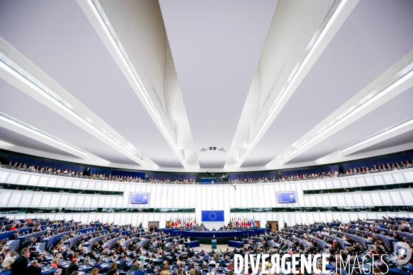 Emmanuel Macron au Parlement Européen de Strasbourg