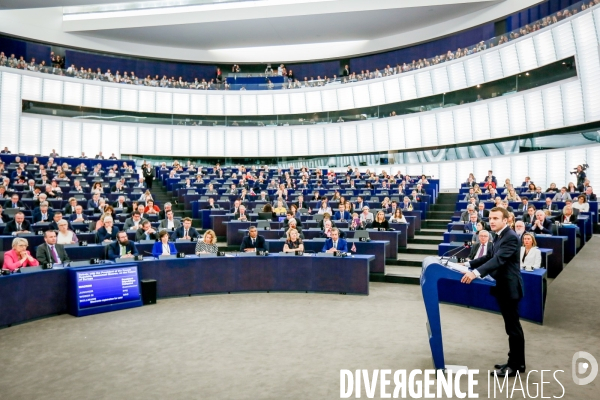 Emmanuel Macron au Parlement Européen de Strasbourg
