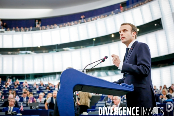Emmanuel Macron au Parlement Européen de Strasbourg