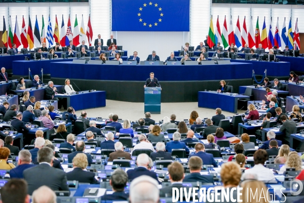 Emmanuel Macron au Parlement Européen de Strasbourg