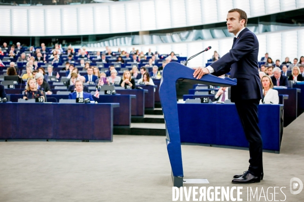 Emmanuel Macron au Parlement Européen de Strasbourg