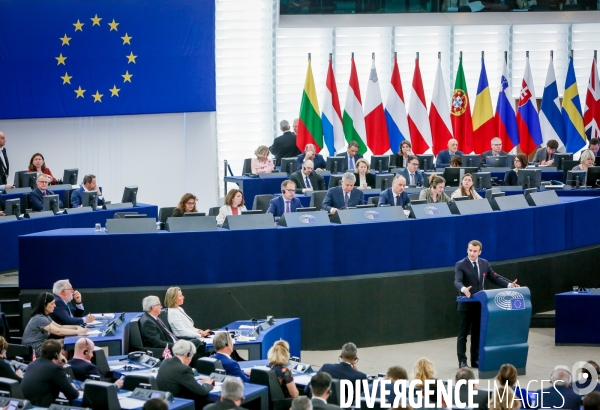 Emmanuel Macron au Parlement Européen de Strasbourg