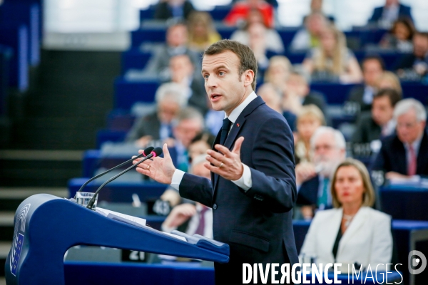 Emmanuel Macron au Parlement Européen de Strasbourg