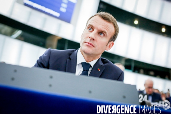 Emmanuel Macron au Parlement Européen de Strasbourg